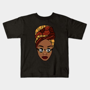 Afro, Black Queen, Proud African Woman, Melanin Kids T-Shirt